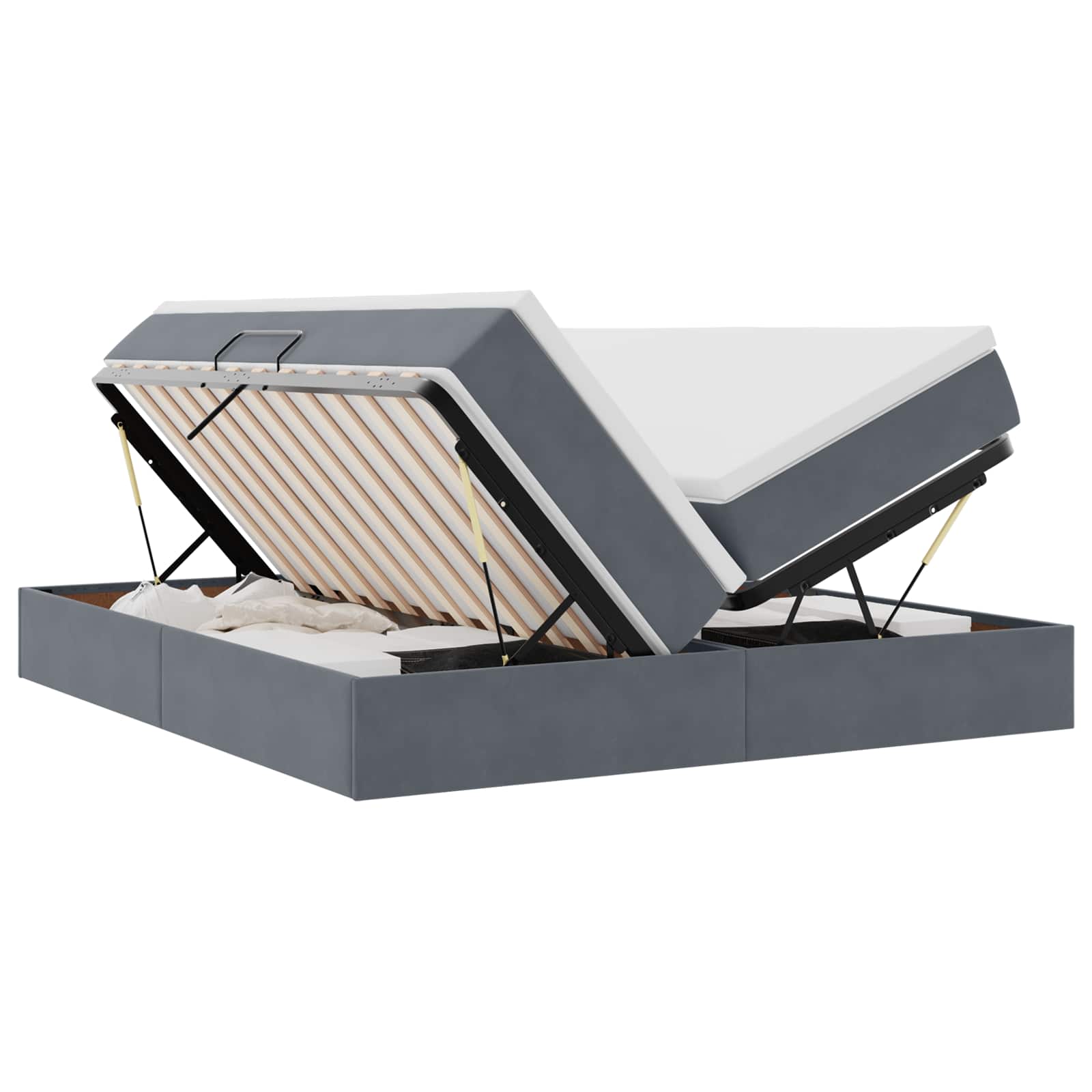 Letto con contenitore e materasso Grigio scuro 180 x 200 cm 3370362