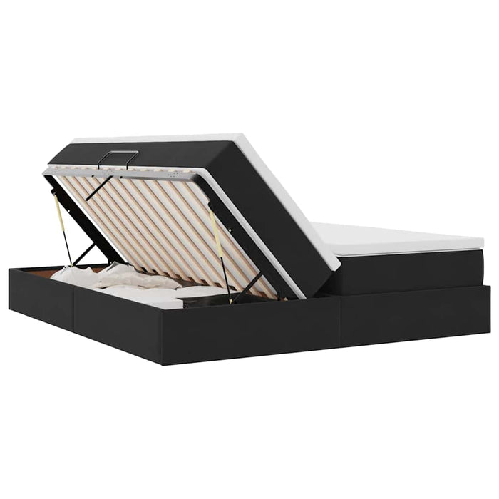 Letto con contenitore e materasso Nero 180 x 200 cm Velluto 3370363