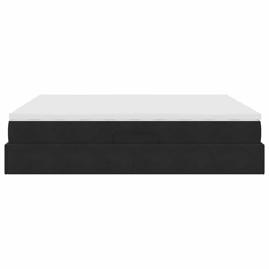 Letto con contenitore e materasso Nero 180 x 200 cm Velluto 3370363