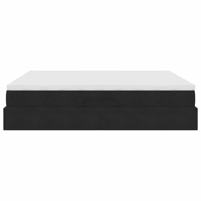 Letto con contenitore e materasso Nero 180 x 200 cm Velluto 3370363