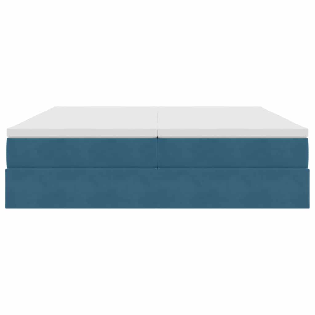 Letto con contenitore e materasso Blu Scuro 200 x 200 cm 3370371