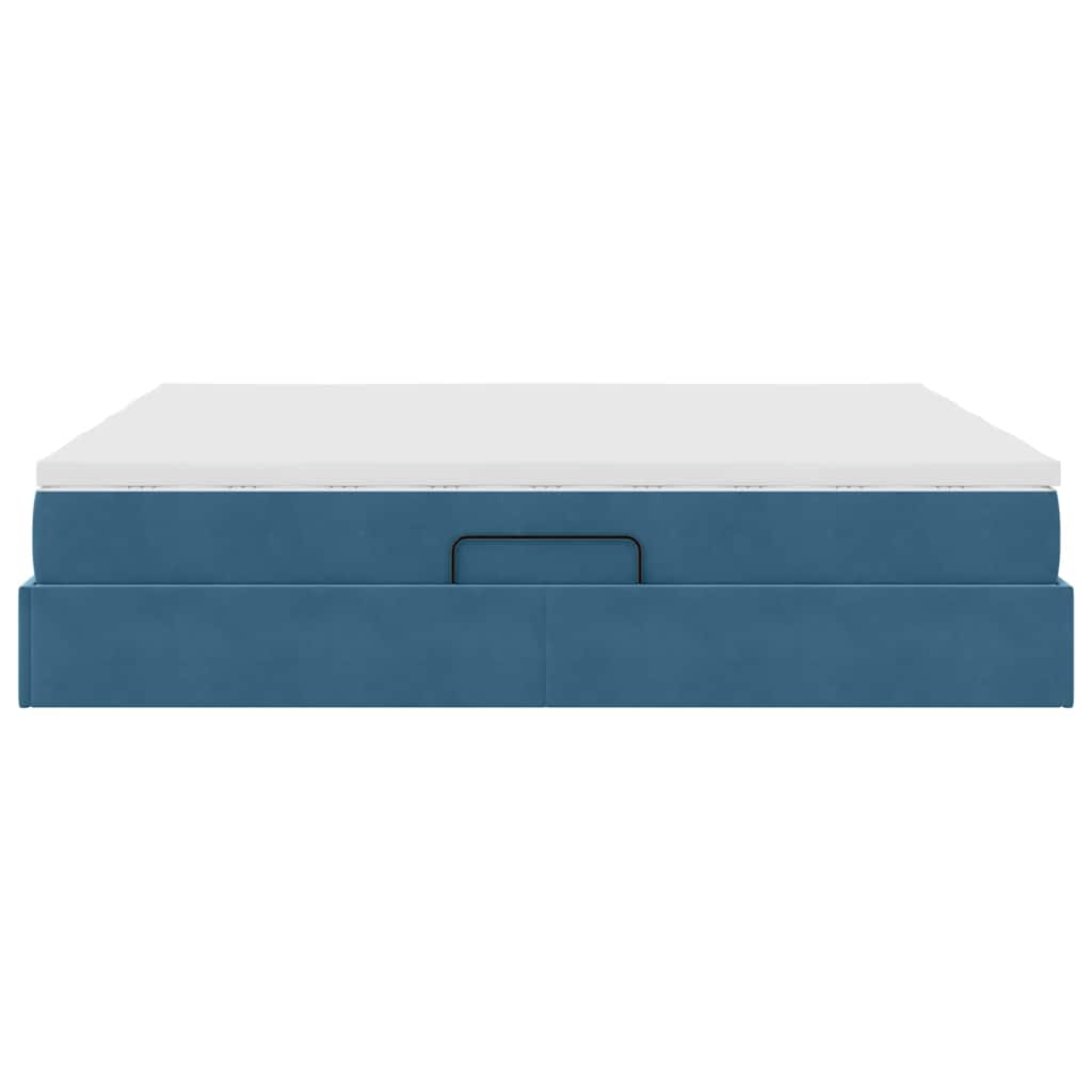 Letto con contenitore e materasso Blu Scuro 200 x 200 cm 3370371