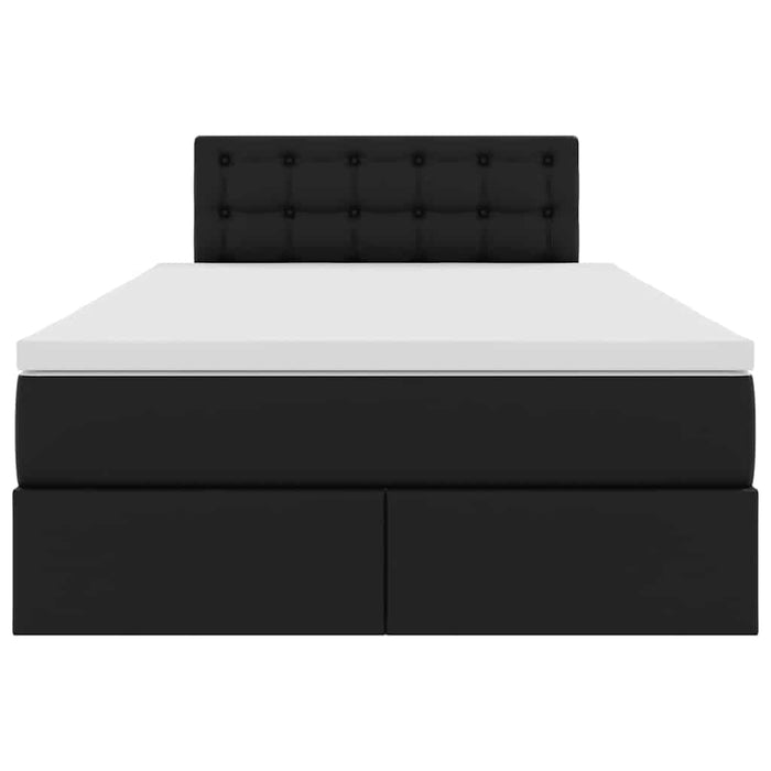 Letto con contenitore e materasso Nero 120 x 190 cm