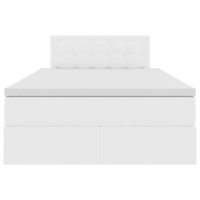 Letto con Contenitore Bianco 120 x 190 cm Pelle Sintetica 3370386