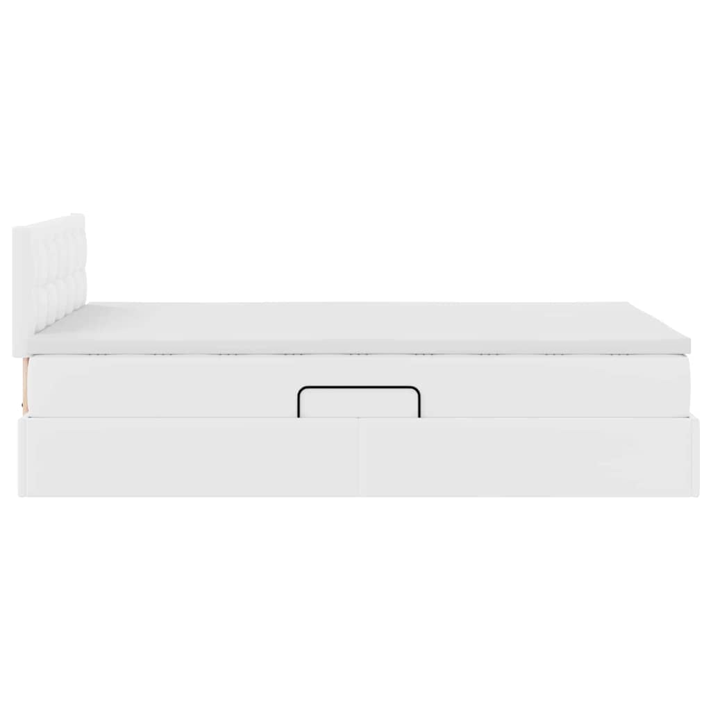 Letto con Contenitore Bianco 120 x 190 cm Pelle Sintetica 3370386