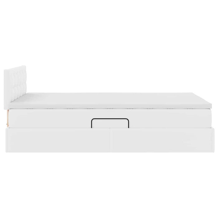 Letto con Contenitore Bianco 120 x 190 cm Pelle Sintetica 3370386