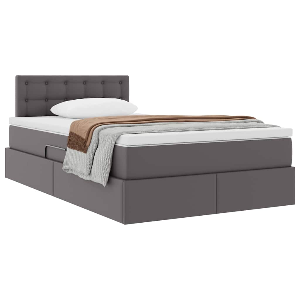 Letto con contenitore e materasso Grigio 120 x 190 cm
