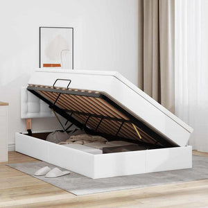 Letto con contenitore e materasso Bianco Puro 120 x 200 cm