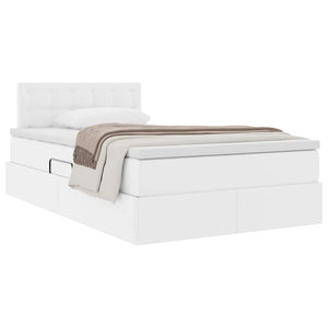 Letto con contenitore e materasso Bianco Puro 120 x 200 cm