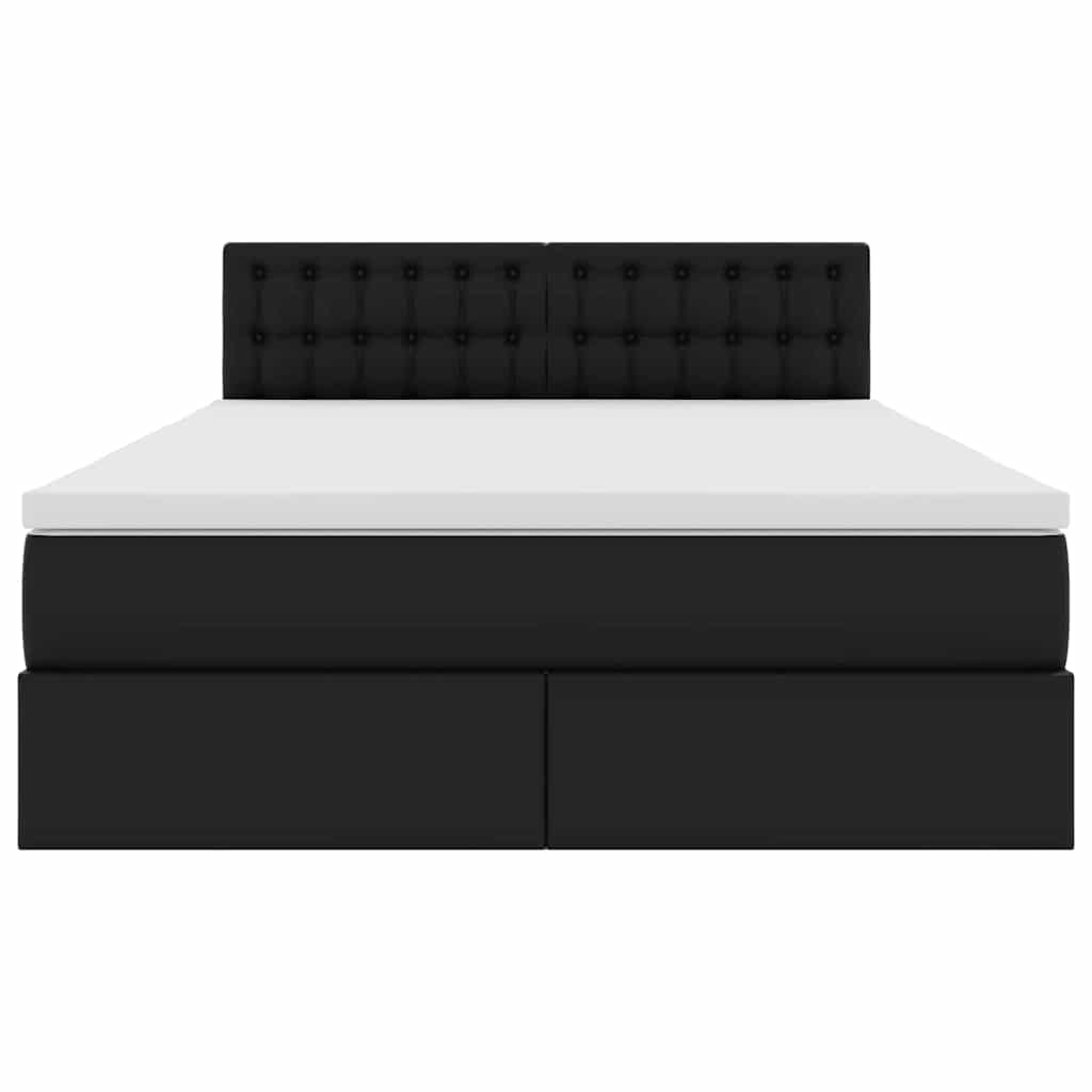 Letto con contenitore e materasso Nero 140 x 190 cm