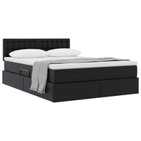 Letto con contenitore e materasso Nero 140 x 190 cm
