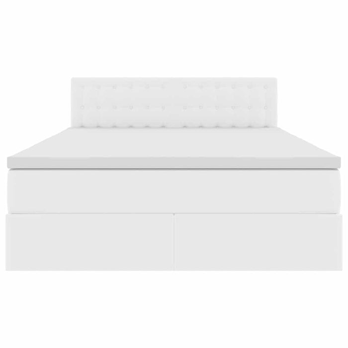 Letto con contenitore e materasso Bianco Puro 140 x 190 cm