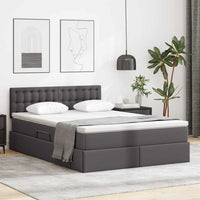 Letto con contenitore e materasso Grigio 140 x 190 cm