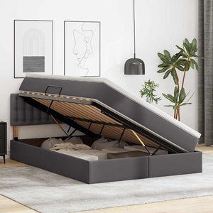Letto con contenitore e materasso Grigio 140 x 190 cm