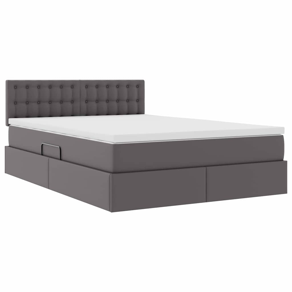Letto con contenitore e materasso Grigio 140 x 190 cm