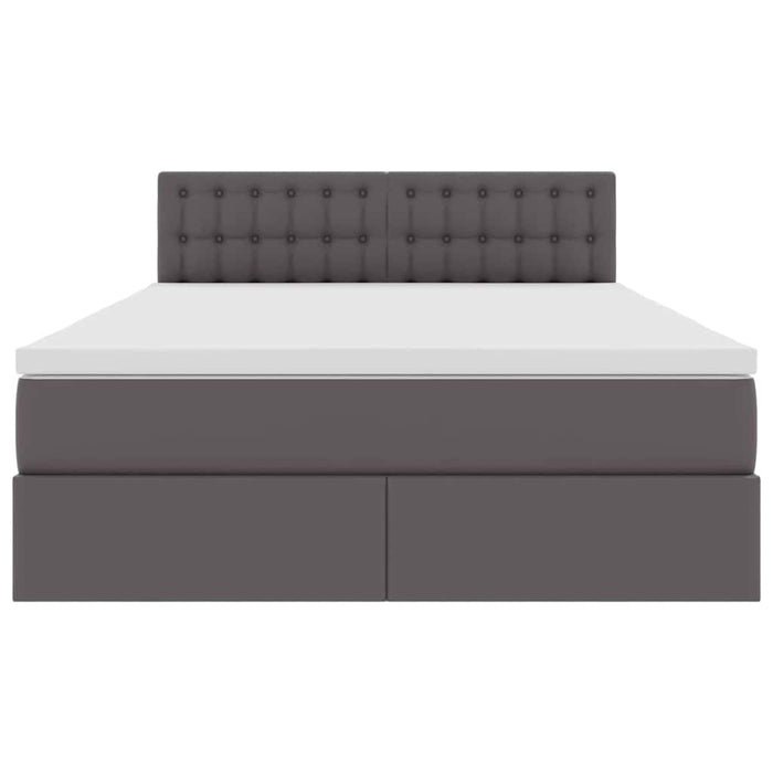 Letto con contenitore e materasso Grigio 140 x 190 cm