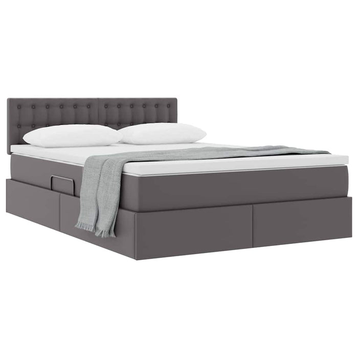 Letto con contenitore e materasso Grigio 140 x 190 cm