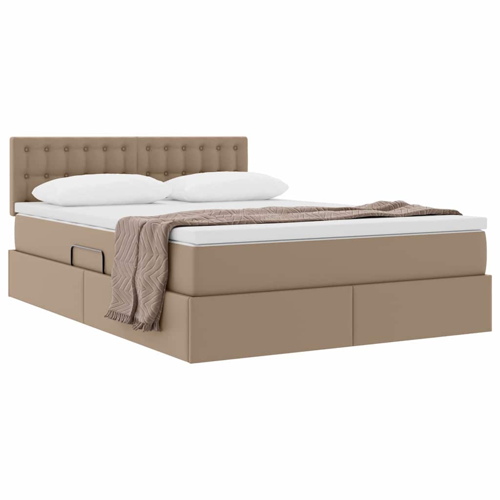 Letto con contenitore e materasso Cappuccino 140 x 190 cm