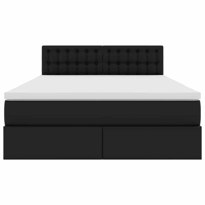 Letto con contenitore e materasso Nero 140 x 200 cm
