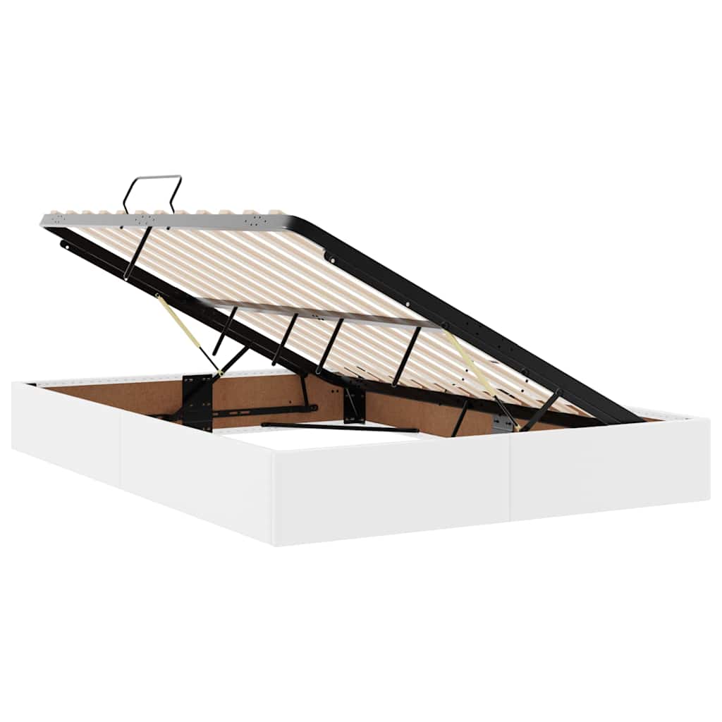Letto con contenitore e materasso Bianco Puro 140 x 200 cm
