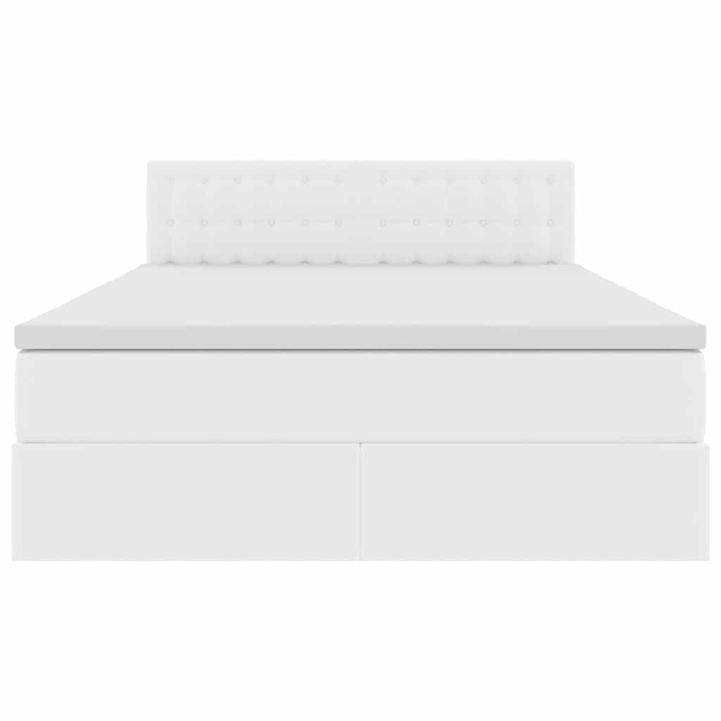 Letto con contenitore e materasso Bianco Puro 140 x 200 cm