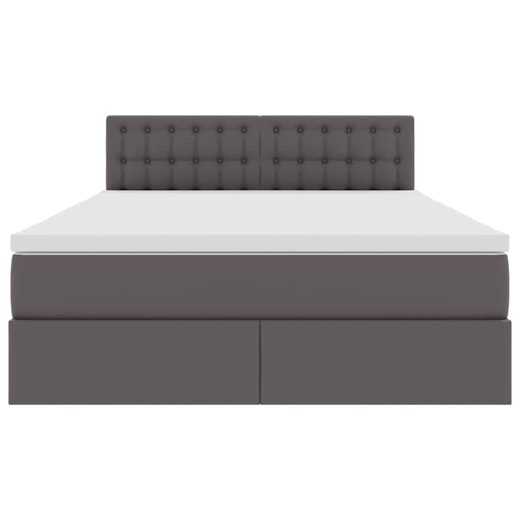 Letto con contenitore e materasso Grigio 140 x 200 cm