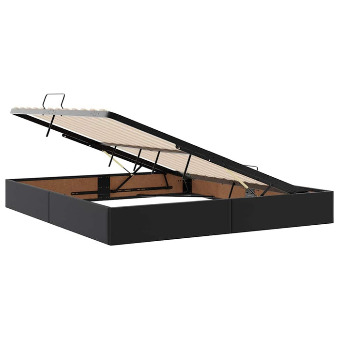 Letto con contenitore e materasso Nero 160 x 200 cm