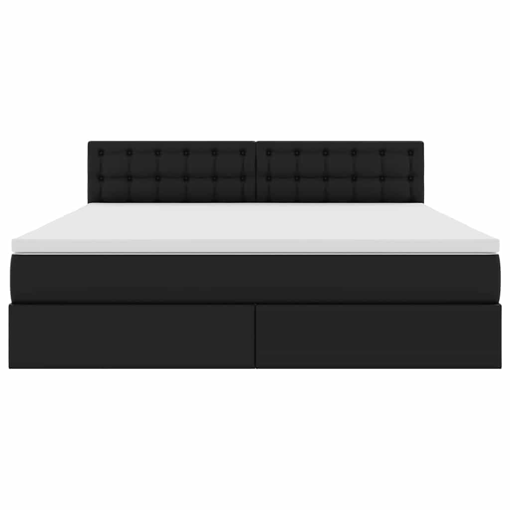 Letto con contenitore e materasso Nero 180 x 200 cm