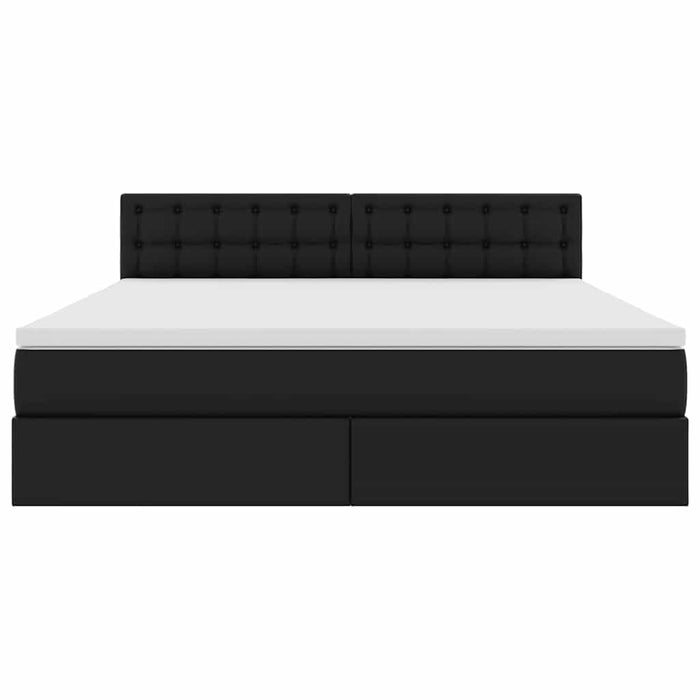 Letto con contenitore e materasso Nero 180 x 200 cm