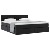 Letto con contenitore e materasso Nero 180 x 200 cm