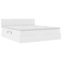 Letto con Contenitore Bianco Puro 180 x 200 cm Pelle Sintetica 3370406