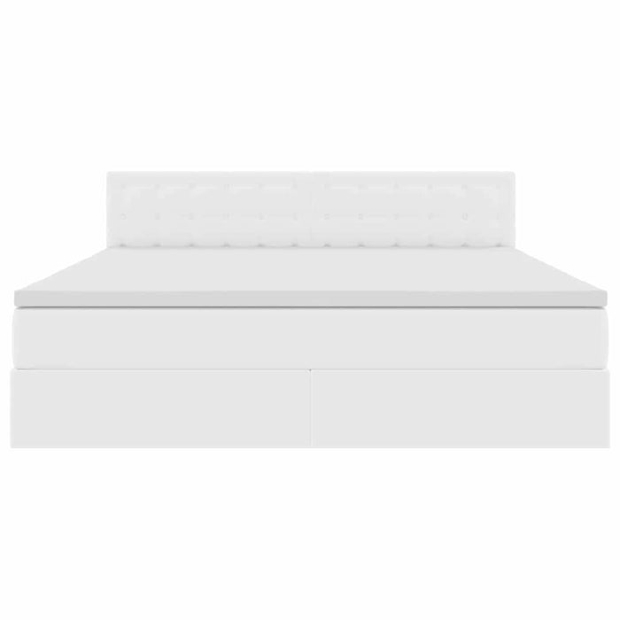 Letto con Contenitore Bianco Puro 180 x 200 cm Pelle Sintetica 3370406