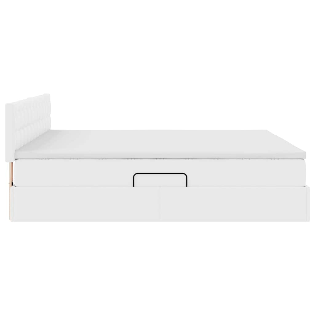 Letto con Contenitore Bianco Puro 180 x 200 cm Pelle Sintetica 3370406
