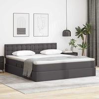 Letto con contenitore e materasso Grigio 180 x 200 cm