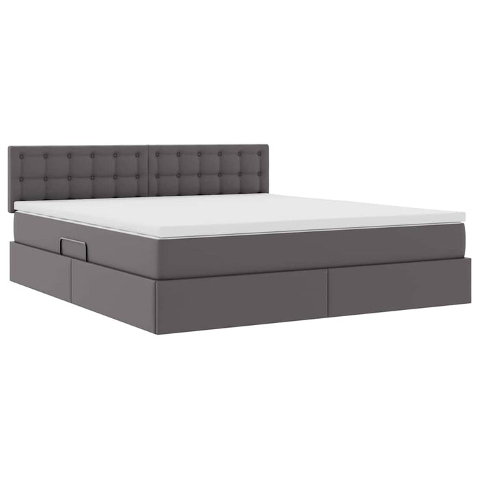 Letto con contenitore e materasso Grigio 180 x 200 cm