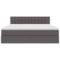 Letto con contenitore e materasso Grigio 180 x 200 cm