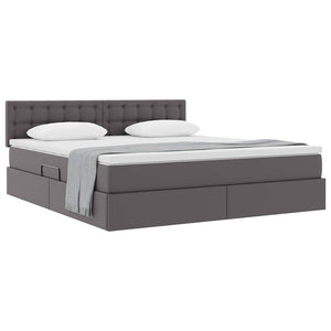 Letto con contenitore e materasso Grigio 180 x 200 cm