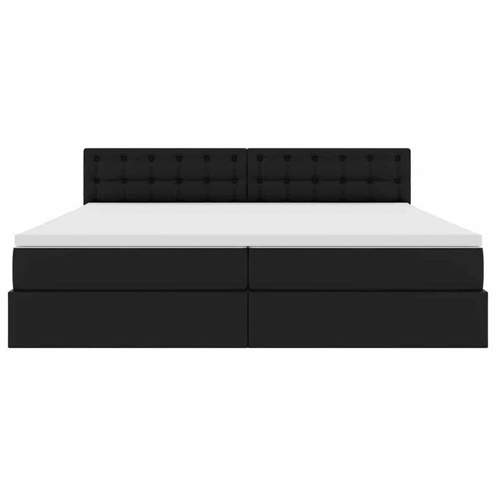 Letto con Contenitore Nero 200 x 200 cm Pelle Sintetica 3370409