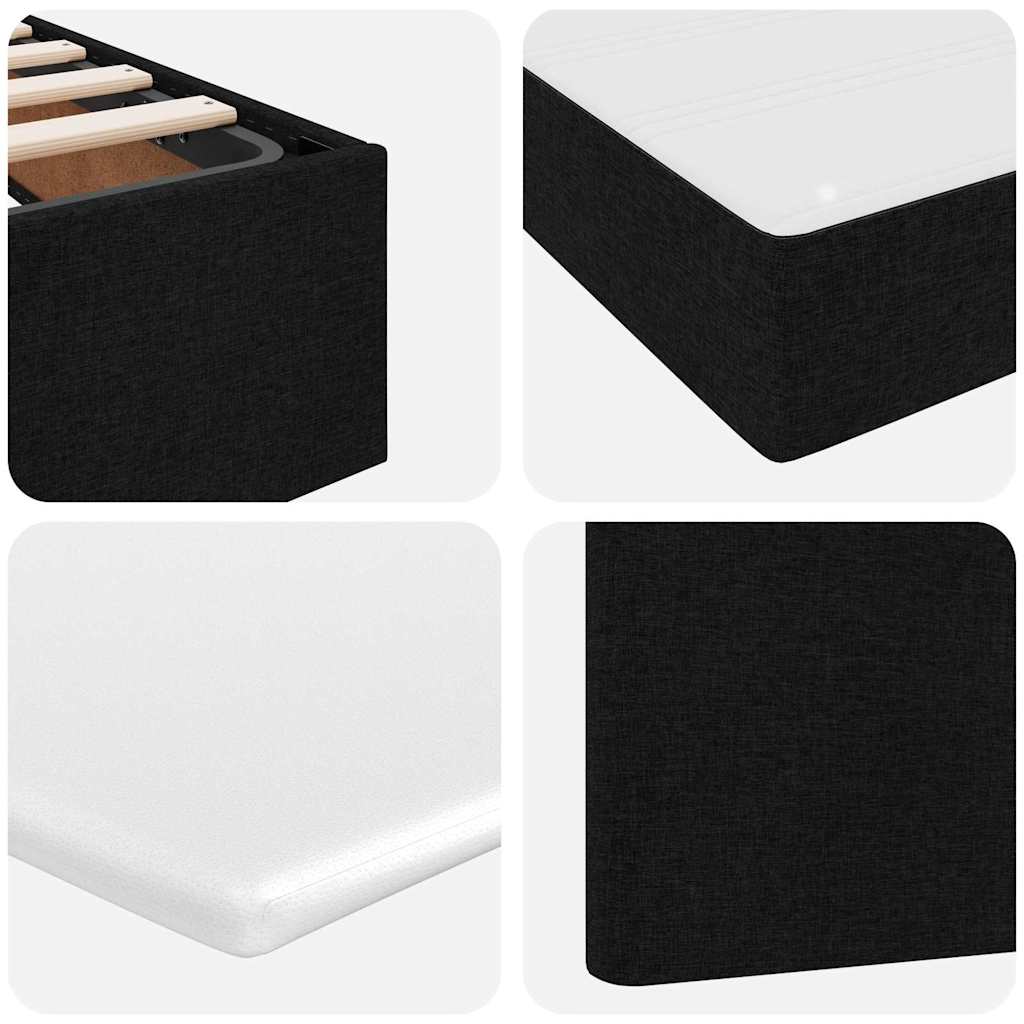 Letto con contenitore e materasso con testiera Nero 90 x 190 cm 3370415