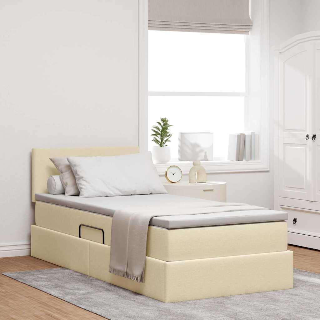 Letto con contenitore e materasso Crema 90 x 190 cm 3370417