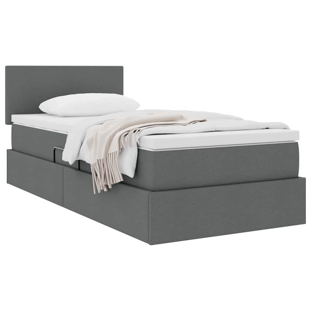 Letto con contenitore e materasso Grigio scuro 90 x 200 cm 3370420
