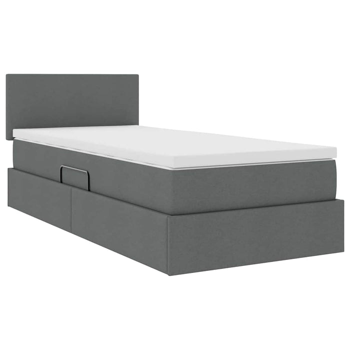 Letto con contenitore e materasso Grigio scuro 100 x 200 cm 3370426