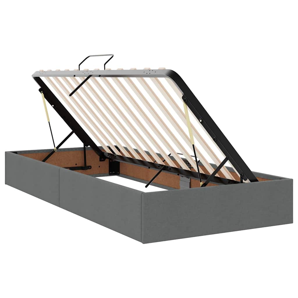 Letto con contenitore e materasso Grigio scuro 100 x 200 cm 3370426