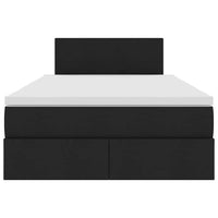 Letto con contenitore e materasso Nero 120 x 190 cm