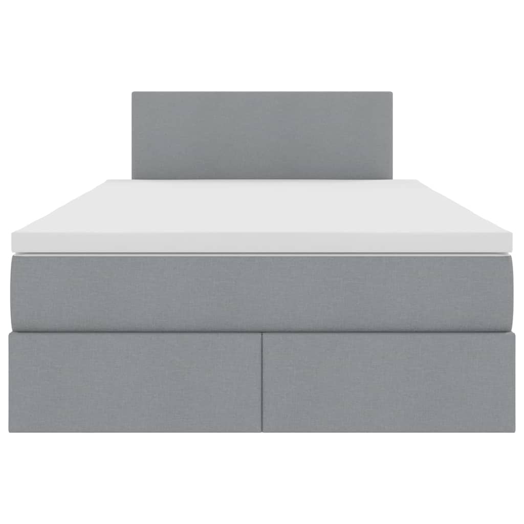 Letto con contenitore e materasso Grigio chiaro 120 x 200 cm