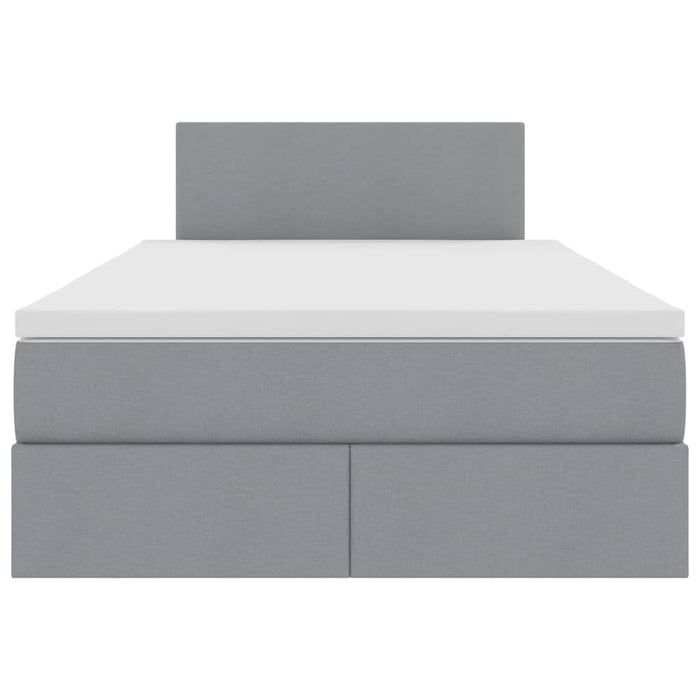 Letto con contenitore e materasso Grigio chiaro 120 x 200 cm