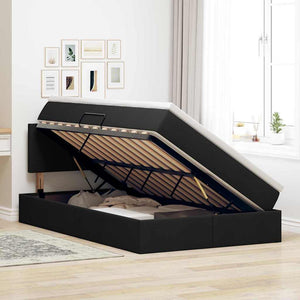 Letto con contenitore e materasso Nero 120 x 200 cm