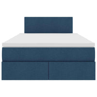 Letto con contenitore e materasso con testiera Blu 120 x 200 cm