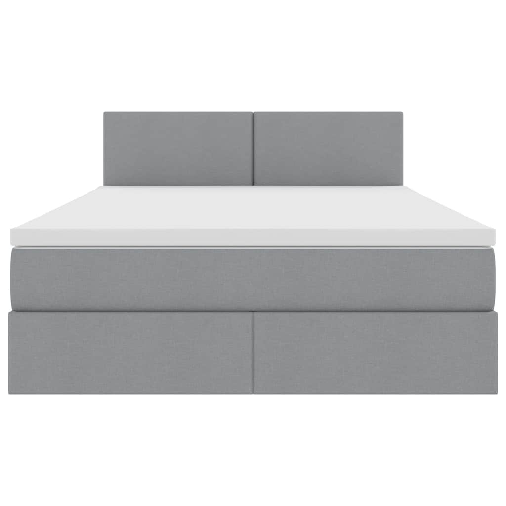 Letto con contenitore e materasso Grigio chiaro 140 x 200 cm