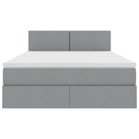 Letto con contenitore e materasso Grigio chiaro 140 x 200 cm